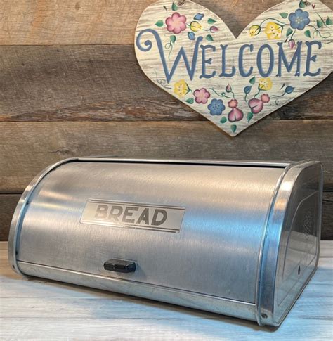 maid of honor metal bread box|Vintage 1950s maid of Honor Bread Box aluminum .